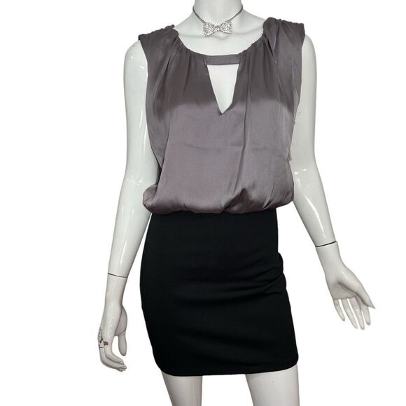 NWOT One Clothing Gray Blouson Black Skirt Mini Dress‎ - XS - Picture 11 of 13